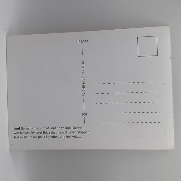 One Free With One Tapestry OR One Book Ganesh Hindu Satya Card Postcard - Picture 5 of 5